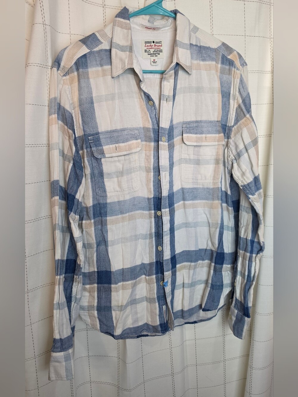 Lucky Brand Men’s Classic Fit Lightweight Plaid Button Down